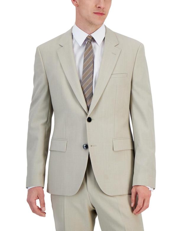 Hugo by Hugo Boss Mens Modern-Fit Superflex Tan Suit Jacket Product Image