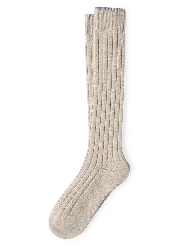 Mens Cashmere Chin Rib Knit Socks Product Image