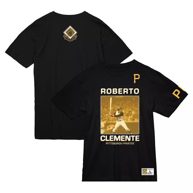 Mens Mitchell & Ness Roberto Clemente Pittsburgh Pirates Cooperstown Collection Heavyweight Premium Player Vintage Logo T-Shirt Product Image