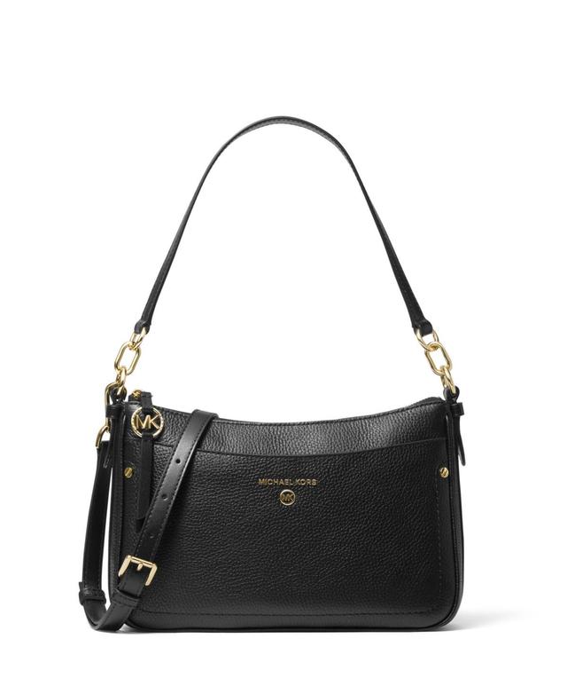 MICHAEL Michael Kors Jet Set Charm Medium Top Zip Pochette Crossbody (Black) Handbags Product Image