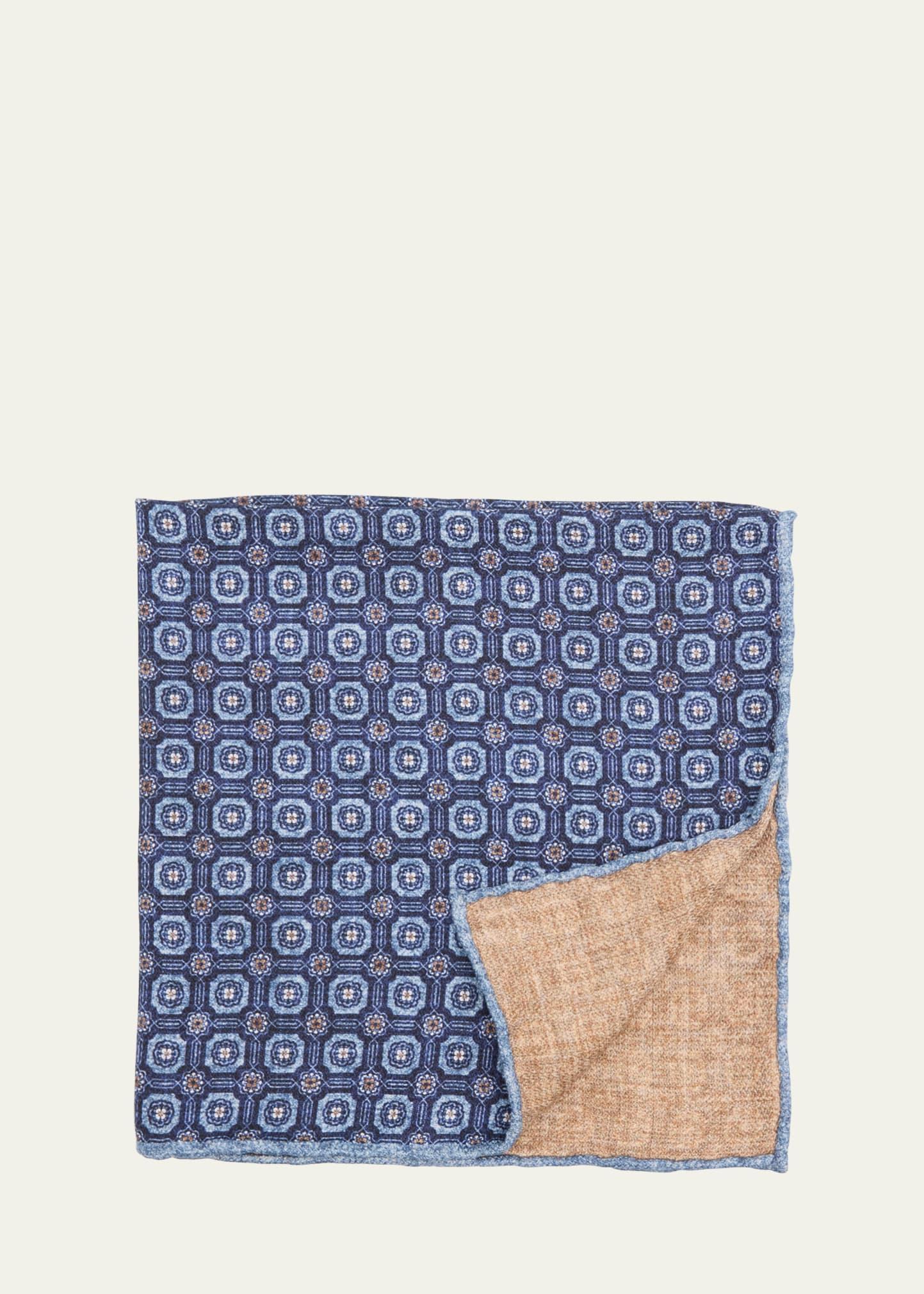 Men's Silk Geometric Pocket Square Product Image