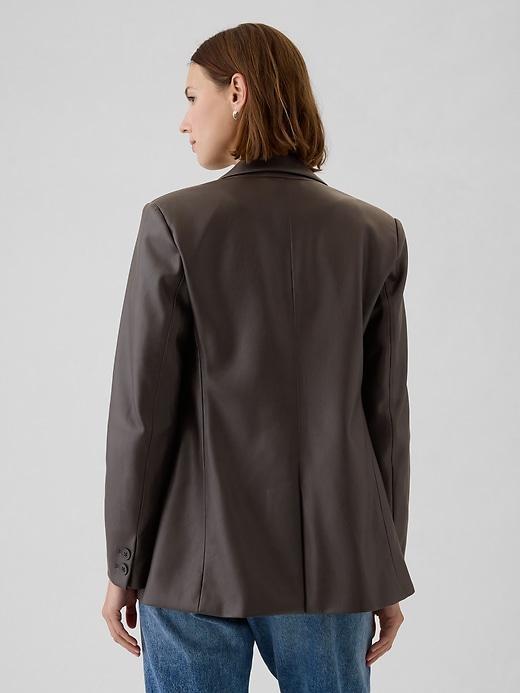 Vegan Leather Blazer Product Image