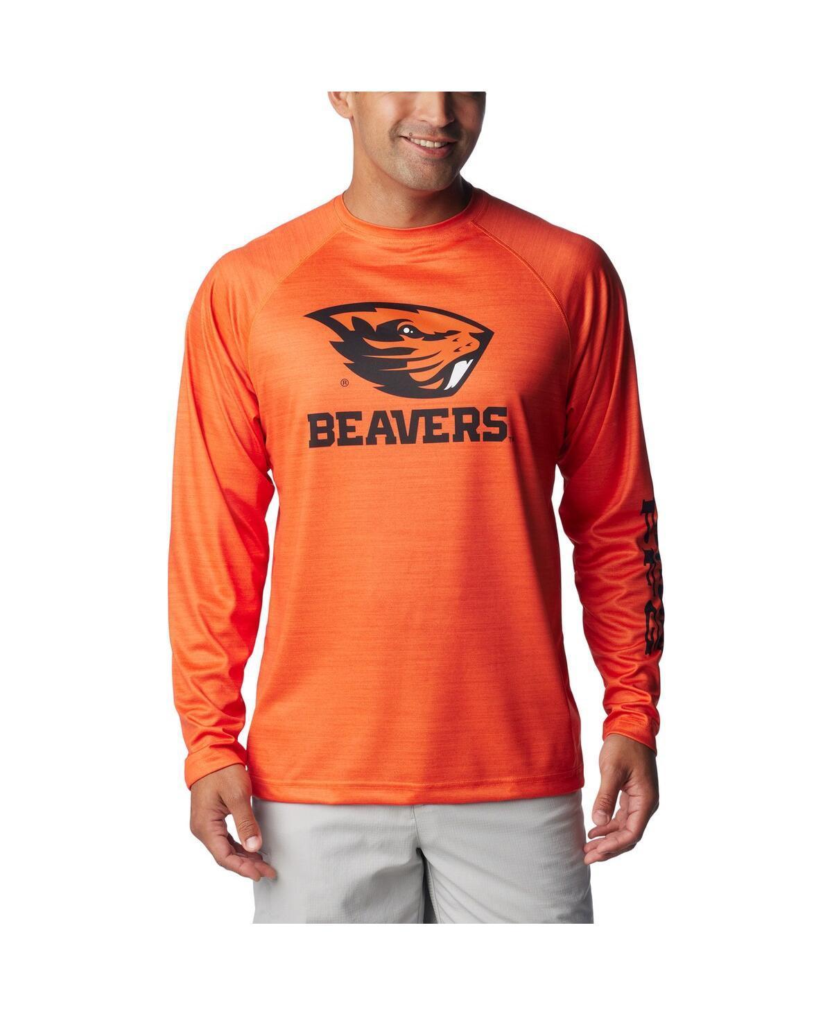 Mens Columbia Orange Oregon State Beavers Pfg Terminal Tackle Omni-Shade Raglan Long Sleeve T-shirt Product Image