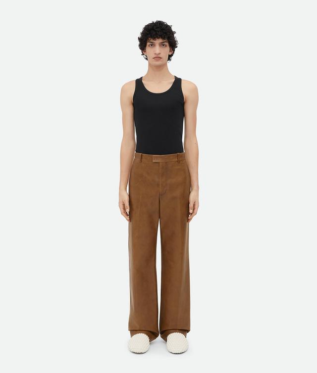 Vintage-Effect Leather Trousers Product Image