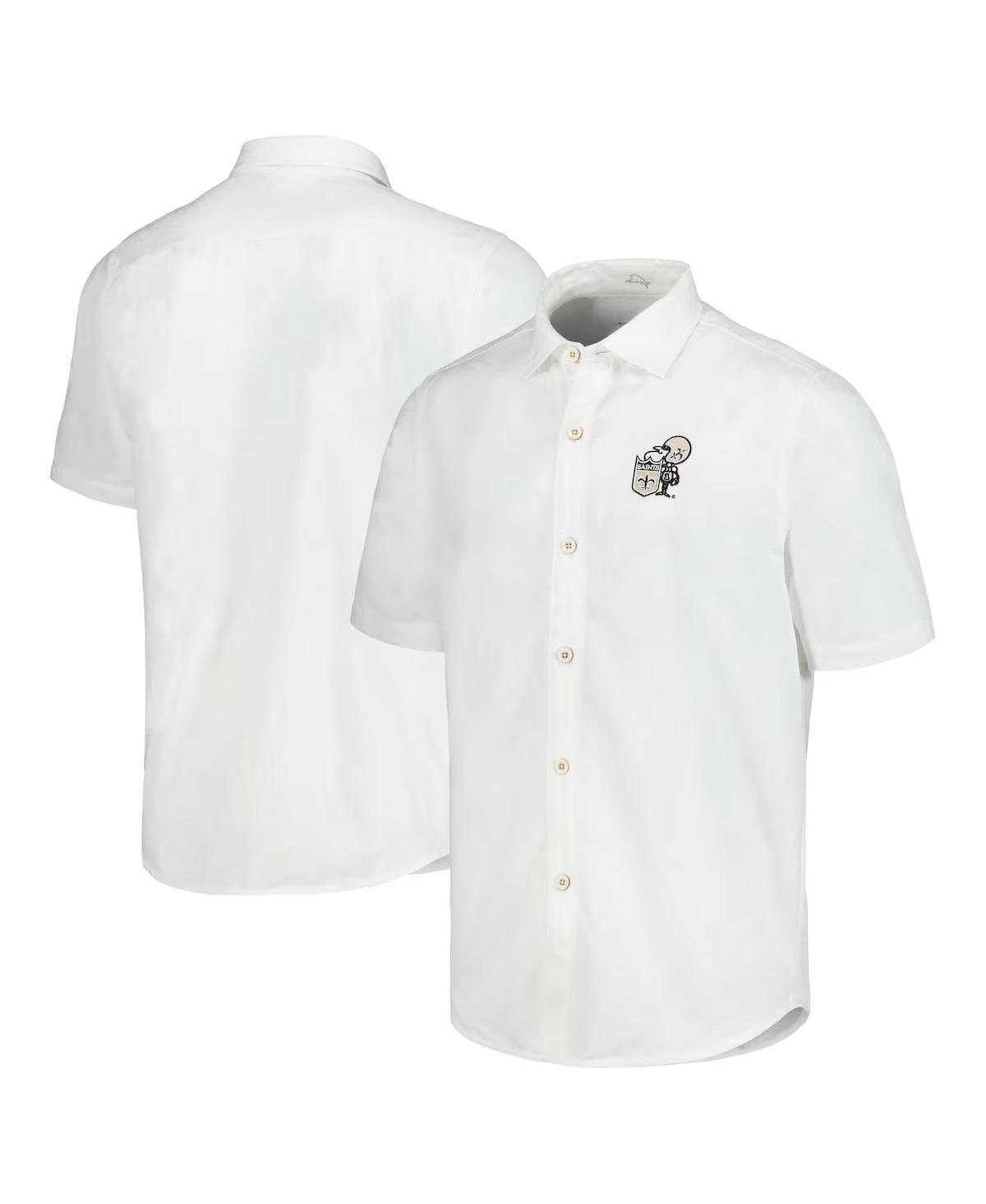 Tommy Mens Bahama White New Orleans Saints Sport Coconut Point Palm Vista IslandZone Button-Up Camp Shirt Product Image