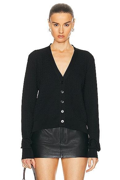 Givenchy V Neck Cropped Cardigan in Black - Black. Size M (also in ). Product Image