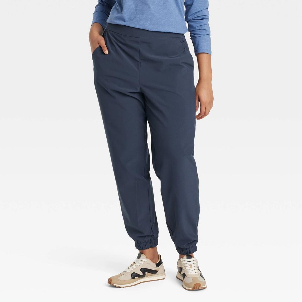 Women's High-Rise Winter Woven Lined Joggers - All In Motion™ Blue 3X Product Image