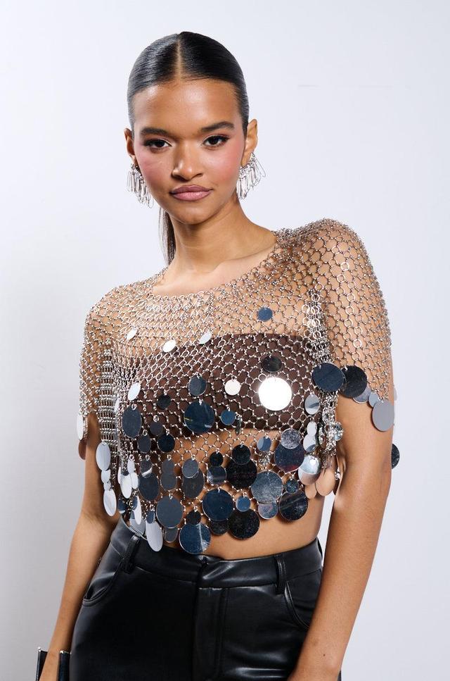 METALLIC SEQUIN CHAIN METAL TOP Product Image