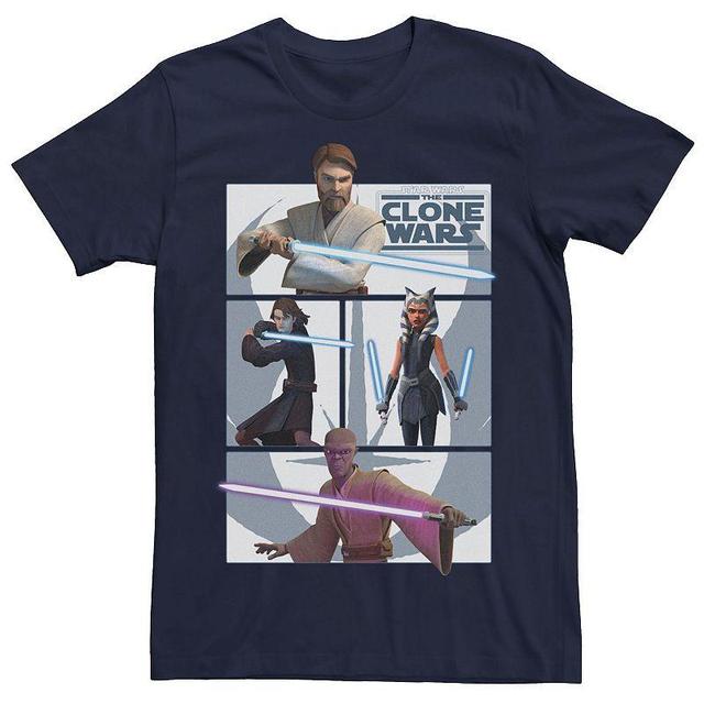 Mens Star Wars: The Clone Wars Jedi Panels Tee Blue Product Image