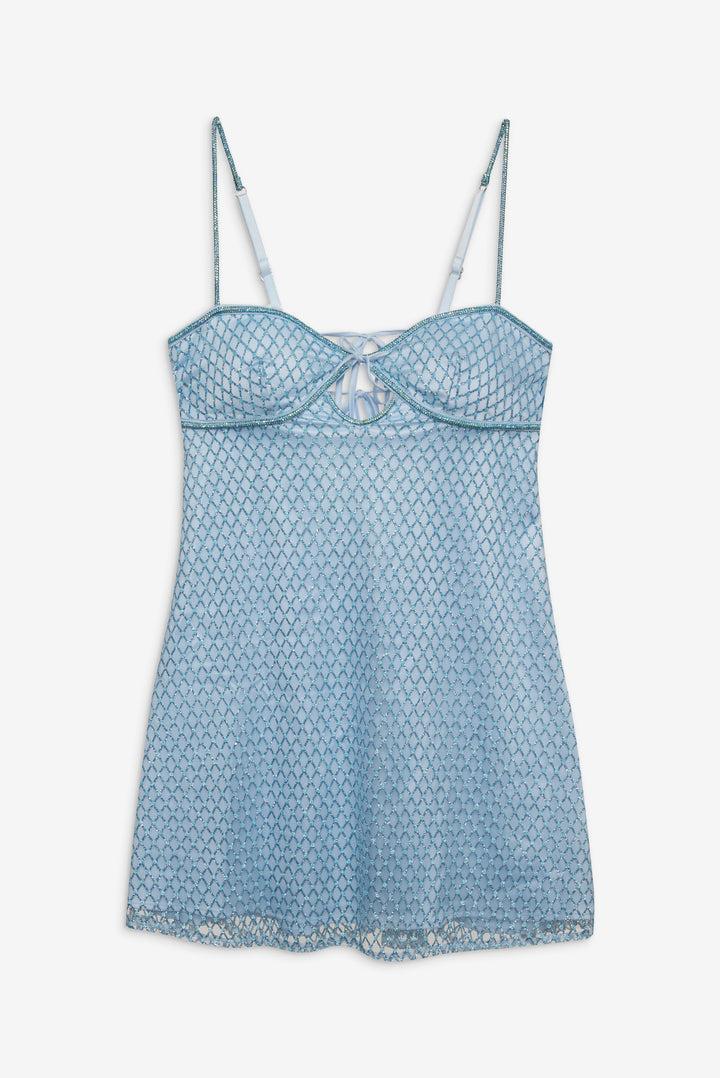 Glitter Slip Dress — Blue Product Image