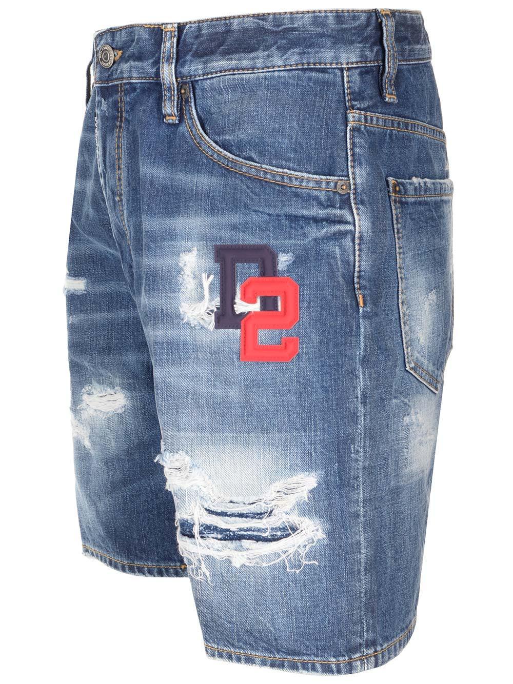 DSQUARED2 Marine Shorts In Cotton Denim In Blue Product Image