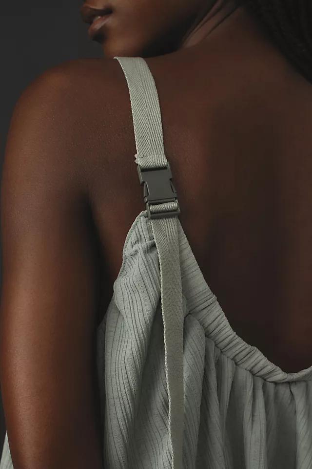 By Anthropologie Sheer Ribbed Buckle Bubble Tank Product Image