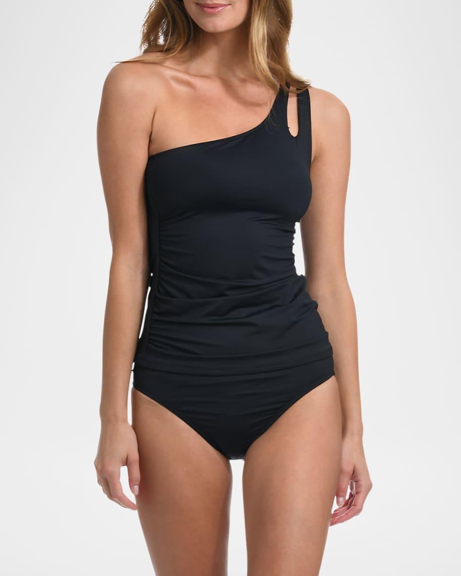 Island Goddess One-Shoulder Keyhole Tankini Swim Top Product Image