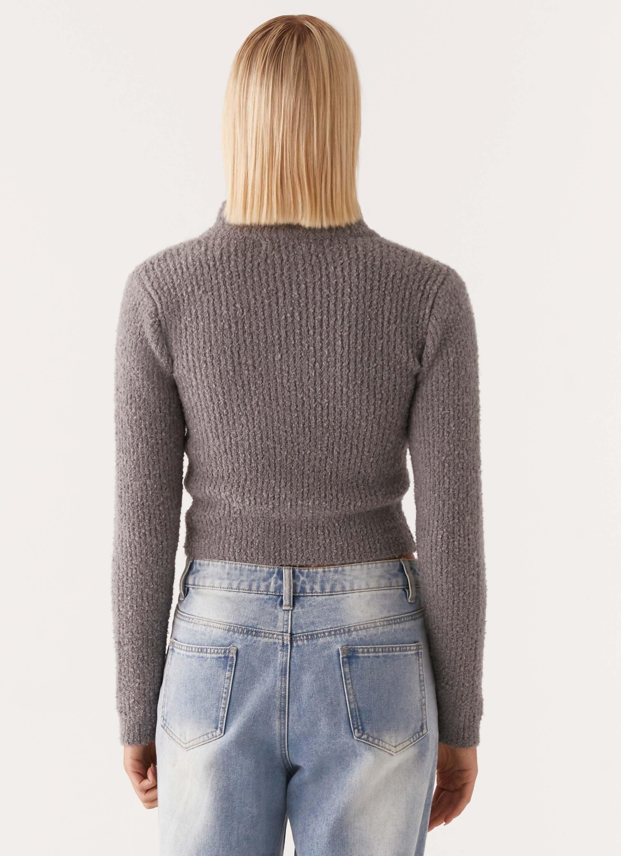 Corinne Knit Cardigan - Grey Product Image