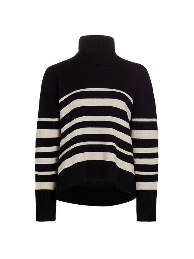 Proenza Schouler Variegated Stripe Recycled Cashmere & Merino Wool Turtleneck Sweater Product Image