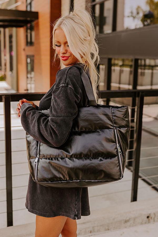 Weekend Getaway Puffer Tote in Black Product Image