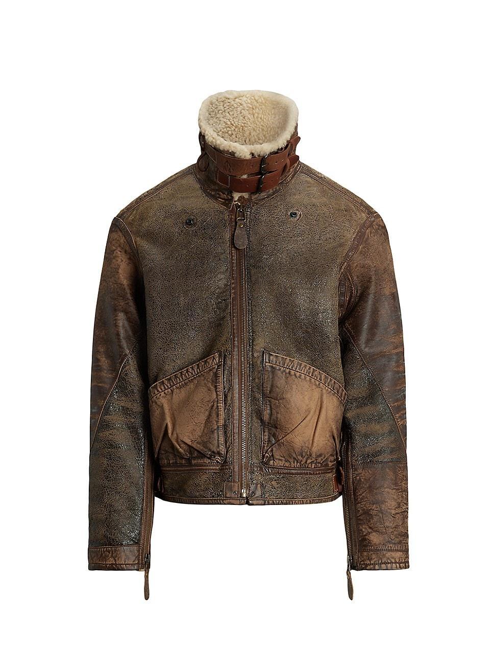 Mens Shearling-Lined Bomber Jacket Product Image