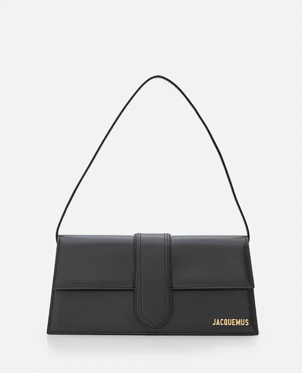 JACQUEMUS Tasche Le Bambino Long Aus Schwarzem Leder In Black Product Image