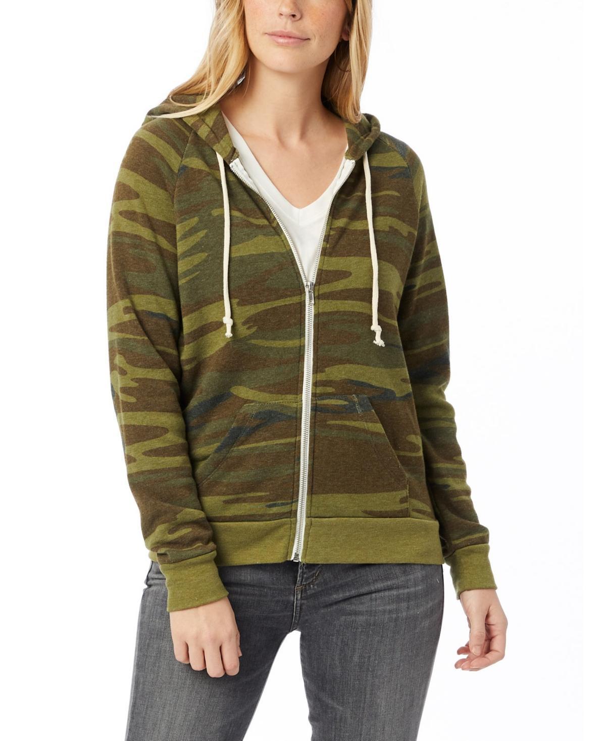 Alternative Apparel Adrian Printed Fleece Womens Zip Hoodie Product Image