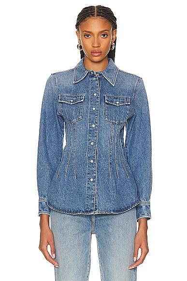 Chloe Denim Shirt in Blue Product Image