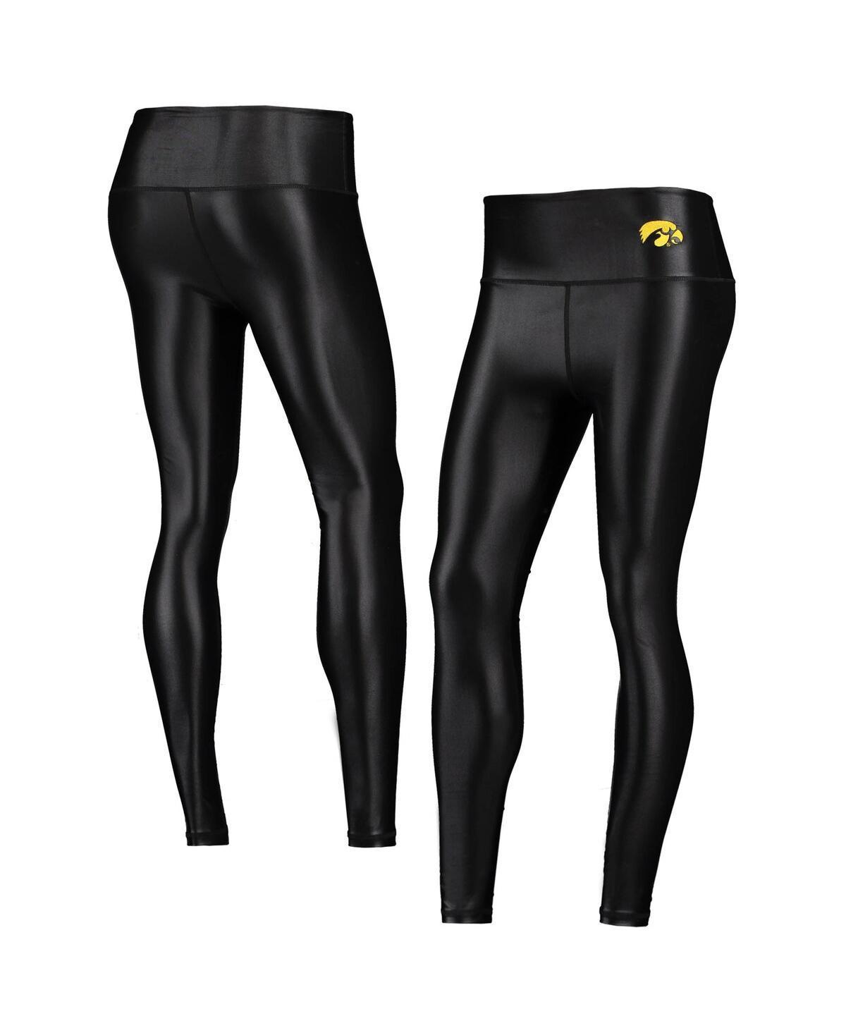 Womens ZooZatz Black Iowa Hawkeyes Shine Liquid Leggings product image