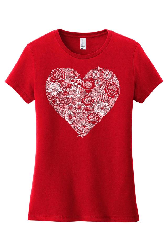 LA Pop Art Flower Heart Premium Word Art Graphic Tee Product Image