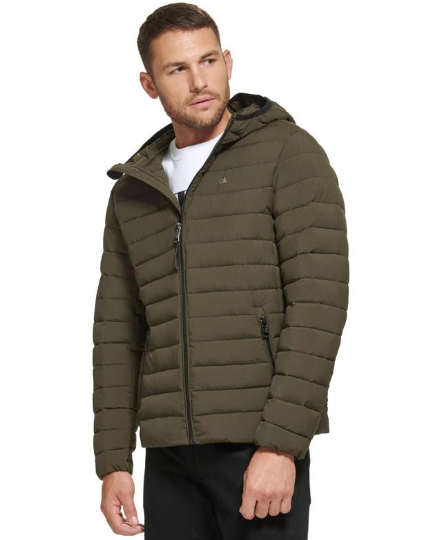 Calvin Klein Mens Hooded & Quilted Packable Jacket Product Image