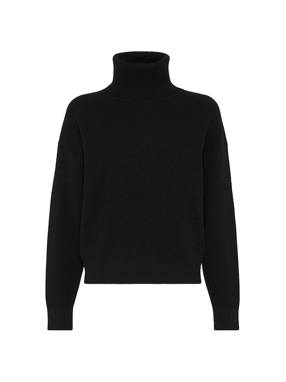 Womens Virgin Wool, Cashmere and Silk English Rib Sweater Product Image