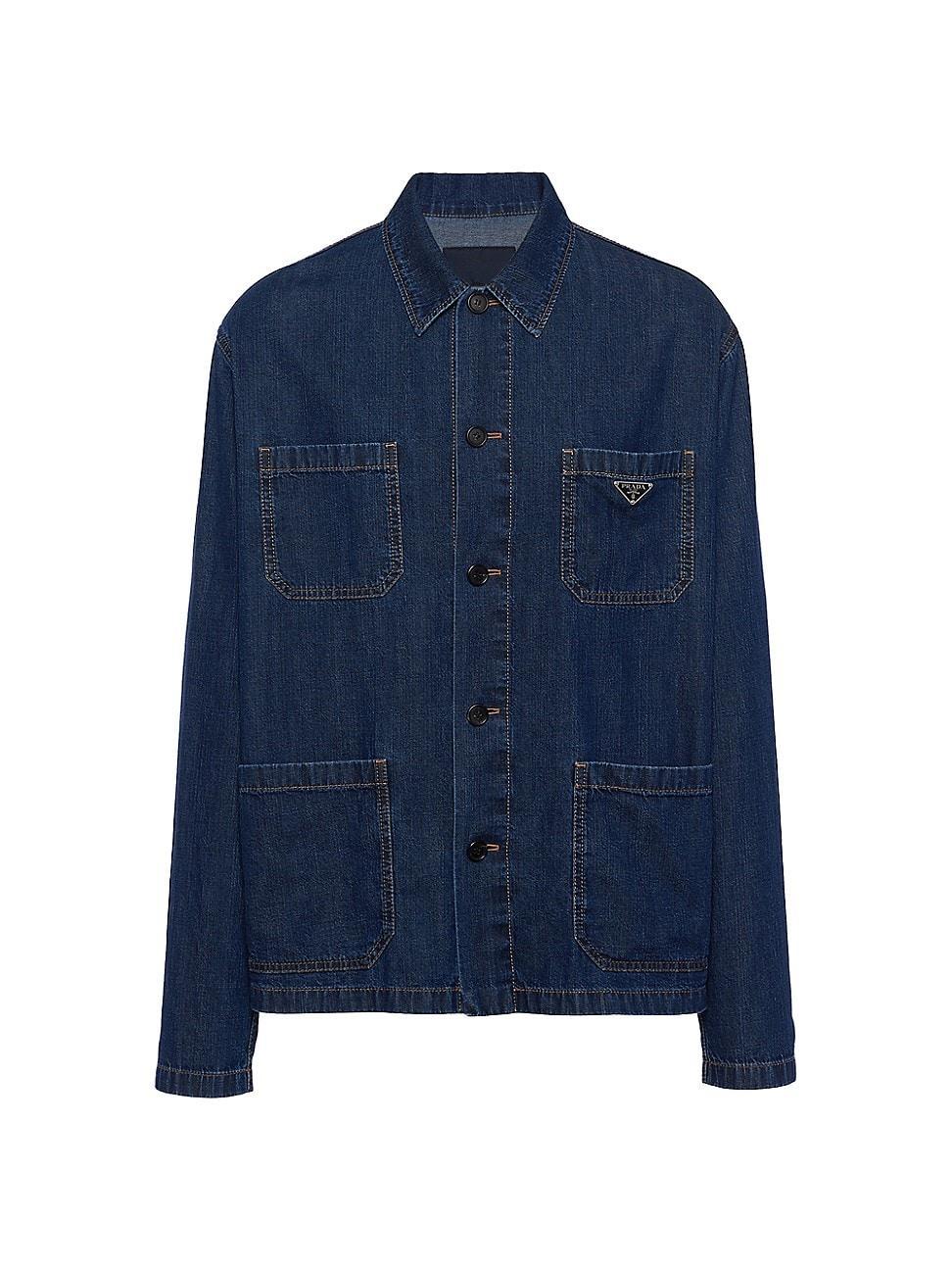 Mens Light Denim Blouson Jacket Product Image