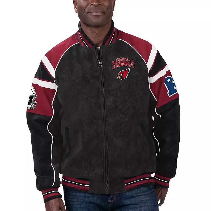 Mens G-III Sports by Carl Banks Arizona Cardinals Faux Suede Raglan Full-Zip Varsity Jacket Product Image