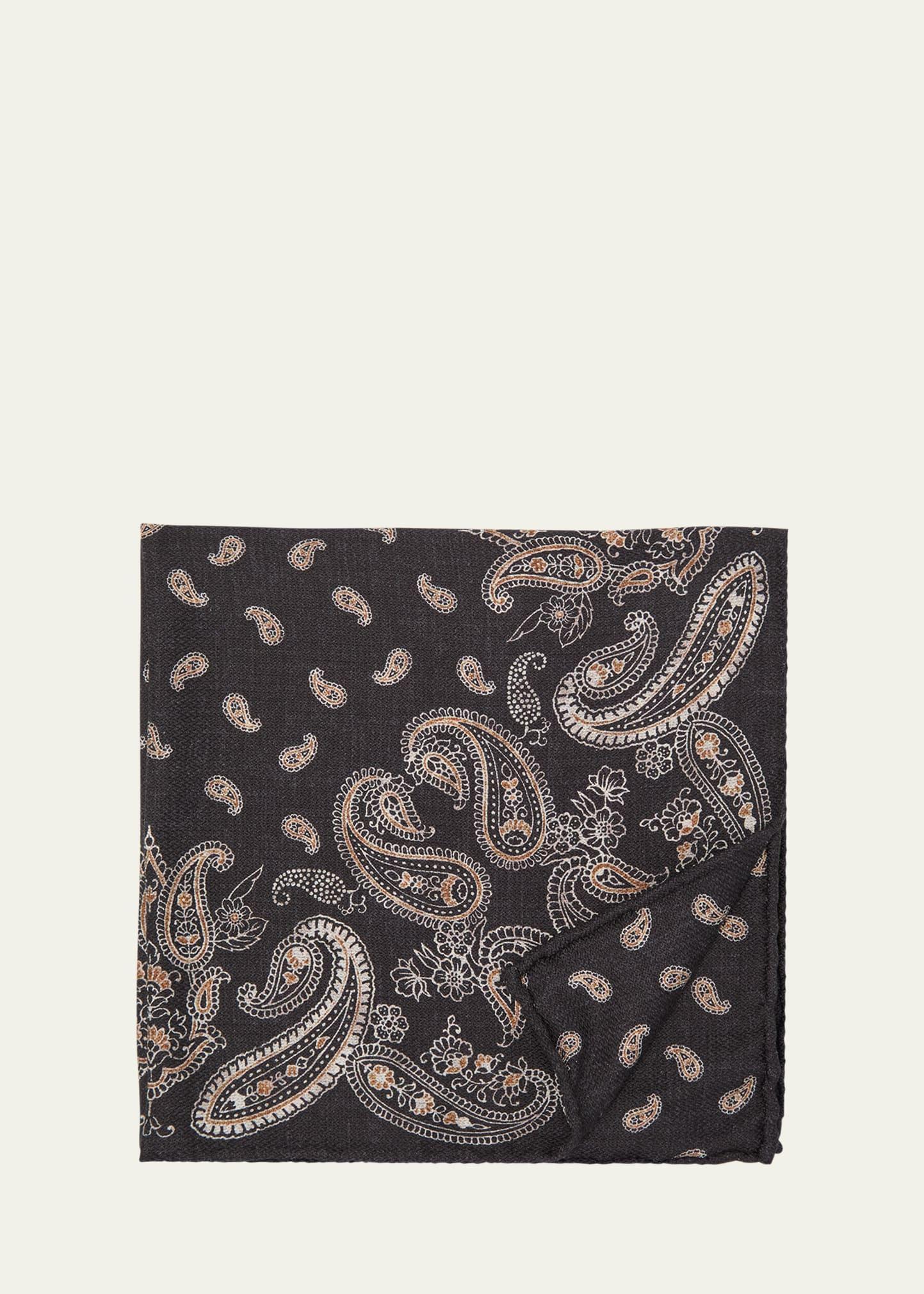 Men's Silk Paisley Pocket Square Product Image