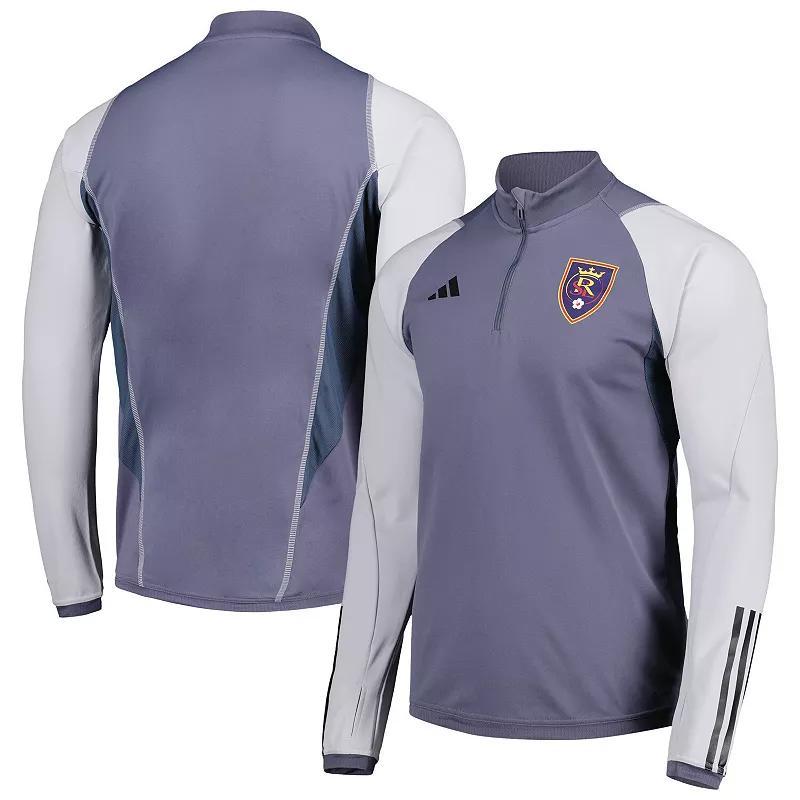 Mens adidas Gray Real Salt Lake 2024 On-Field AEROREADY Quarter-Zip Training Top Product Image