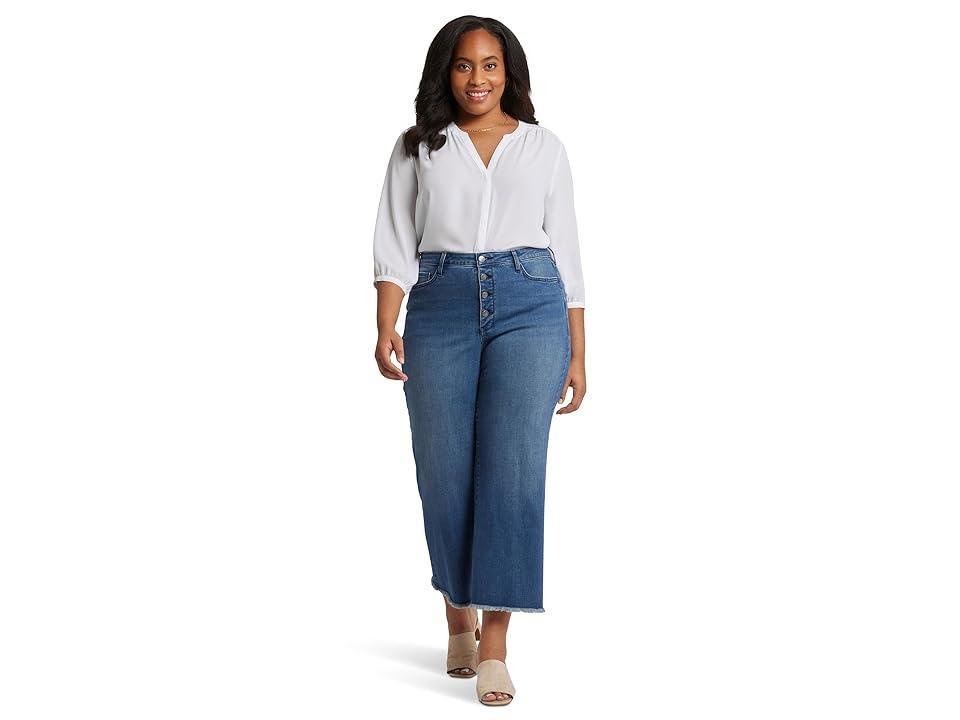 NYDJ Plus Size High-Rise Teresa Wide Leg Ankle in Mission Blue (Mission Blue) Women's Jeans Product Image