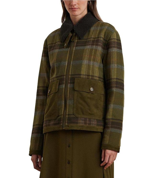 Lauren Ralph Lauren Marel Plaid Spread Neck Bomber Product Image