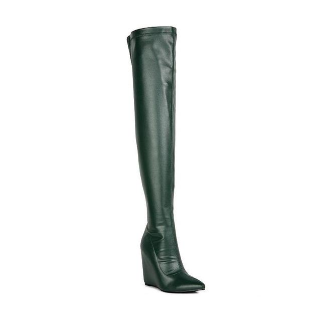 London Rag Leggy Lass Womens Over-The-Knee Boots Green Product Image