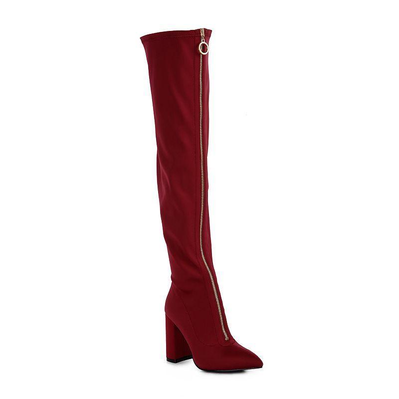 London Rag Ronettes Womens Thigh-High Boots Red Product Image