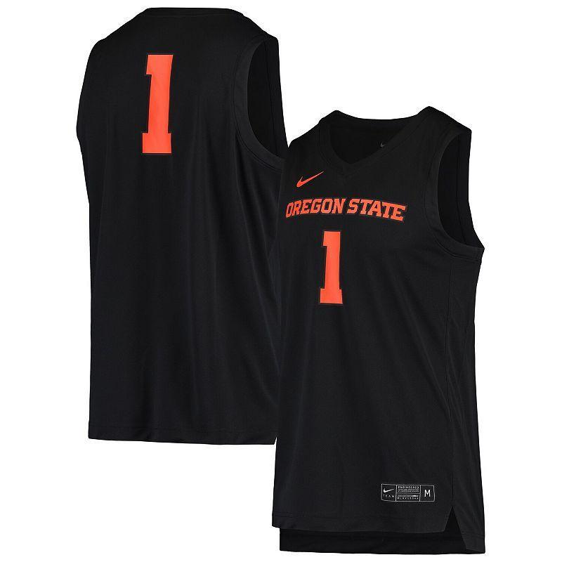 Mens Nike #1 Black Oregon State Beavers Replica Basketball Jersey Product Image