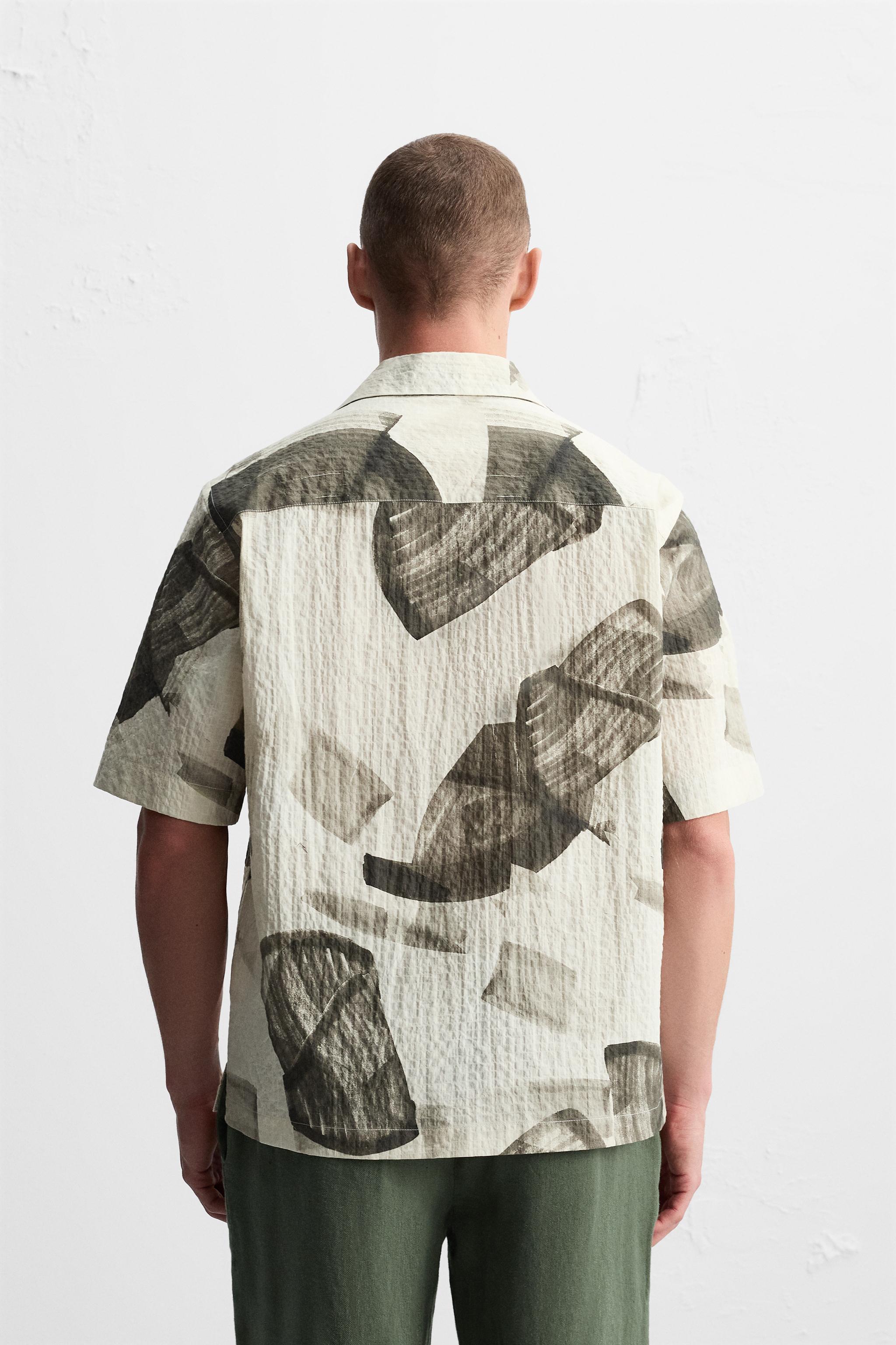 SEERSUCKER ABSTRACT PRINT SHIRT Product Image