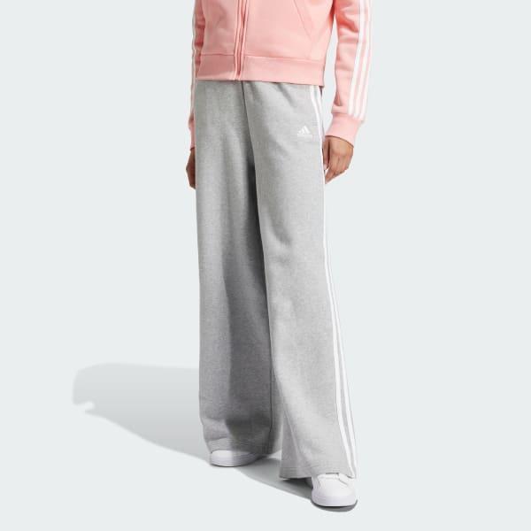 Essentials 3-Stripes Fleece Wide Pants Product Image