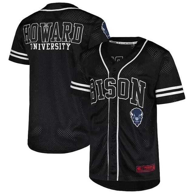 Mens Colosseum Black Howard Bison Free Spirited Mesh Button-Up Baseball Jersey - Black Product Image