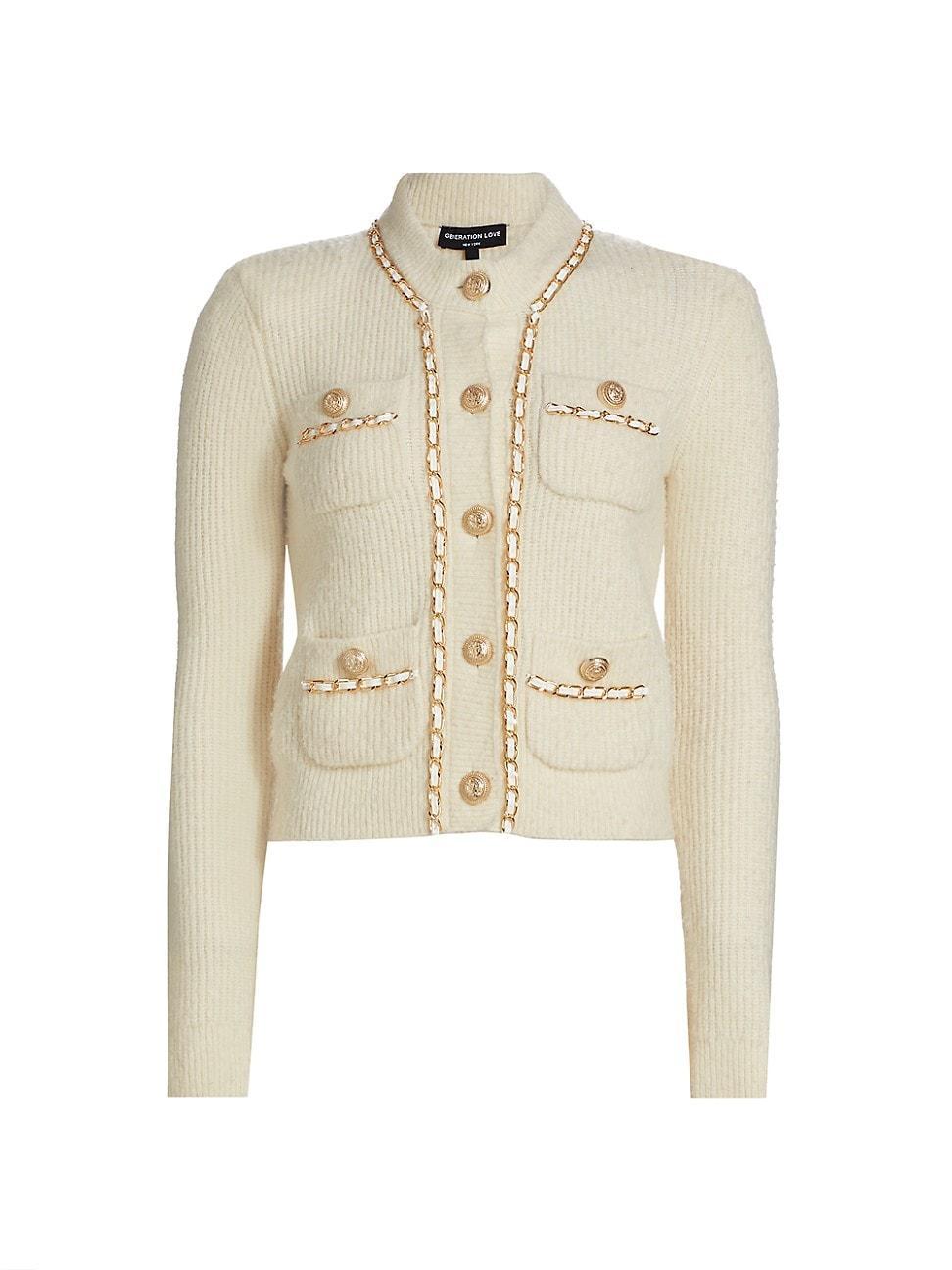 Womens Selma Chain-Trim Cardigan Product Image