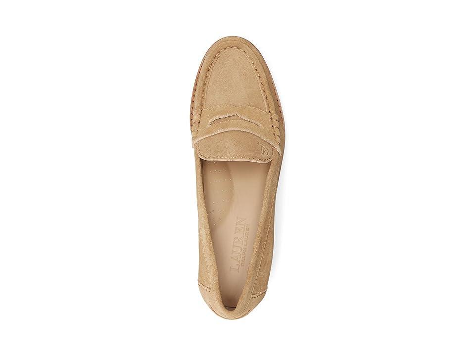 LAUREN Ralph Lauren Wren Suede Penny Loafer (Camel) Women's Shoes Product Image