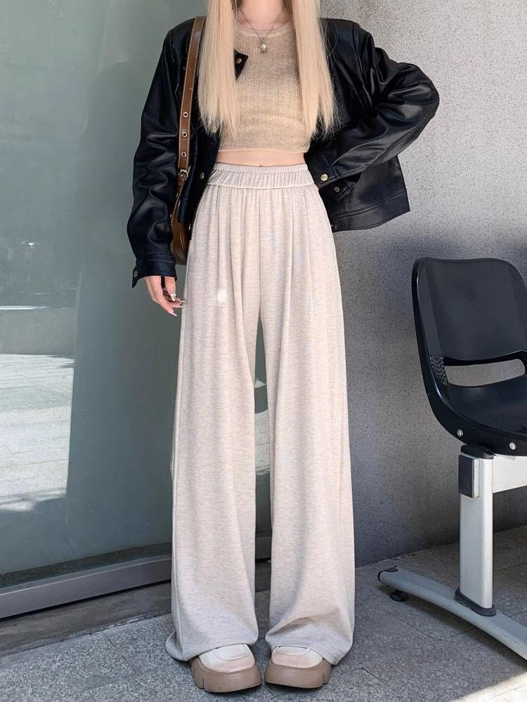 Elastic Waist Wide Leg Pants Product Image