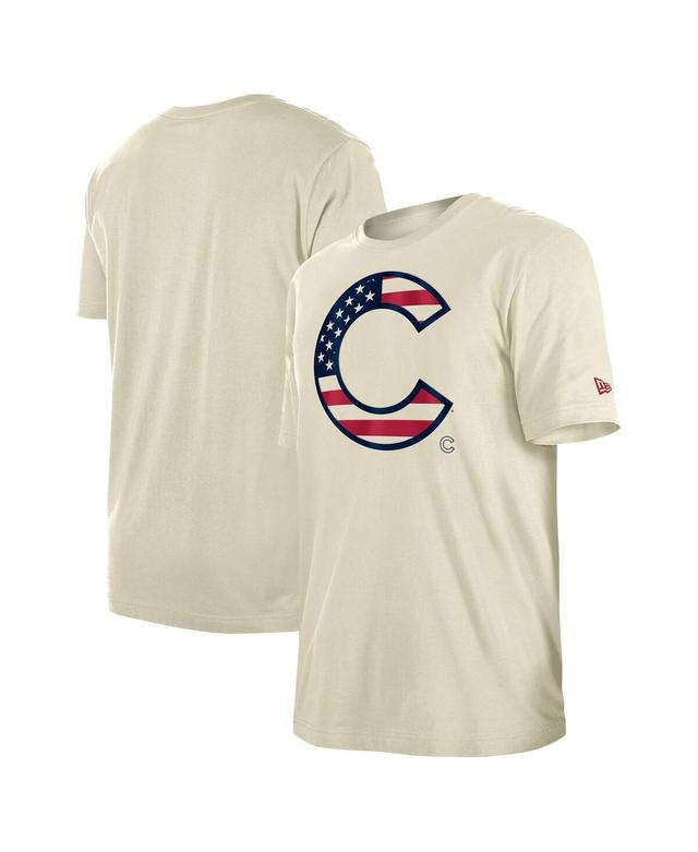 New Era Mens Cream Chicago Cubs 4th of July Flag Fill T-Shirt Product Image