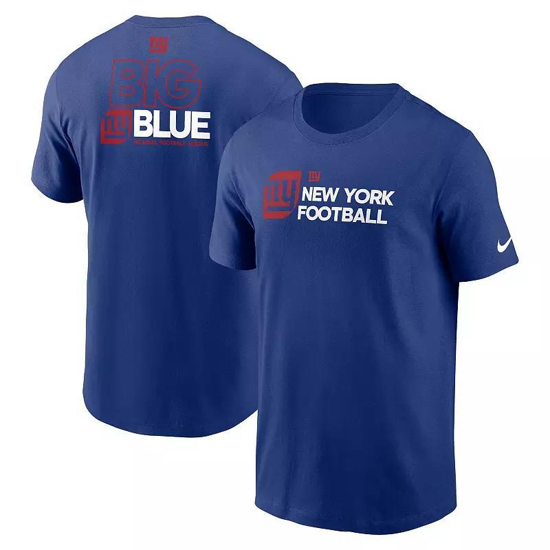 Mens Nike Royal New York Giants Outline T-Shirt Product Image