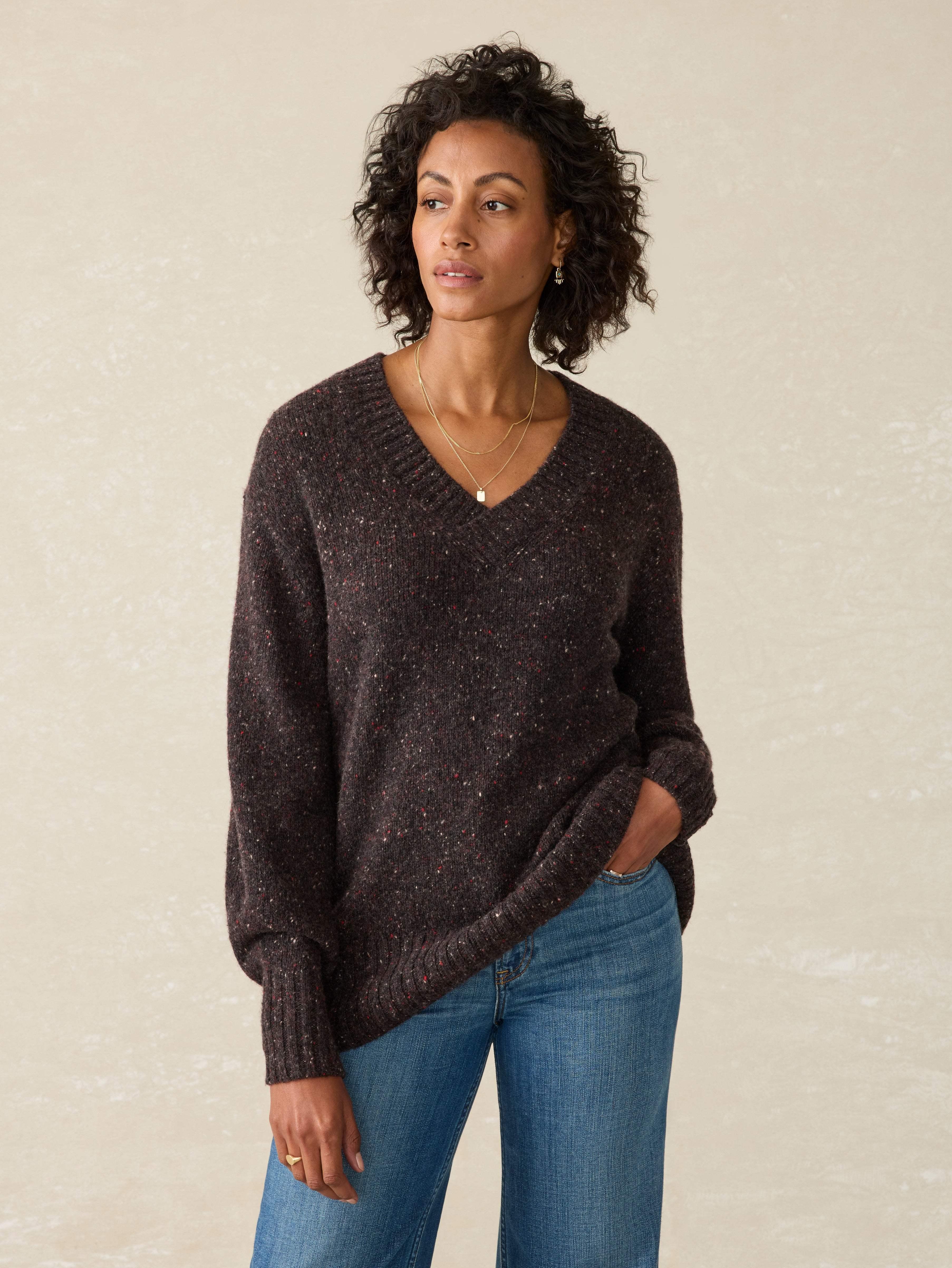 Driftwood Donegal Sweater - Blackberry Female Product Image