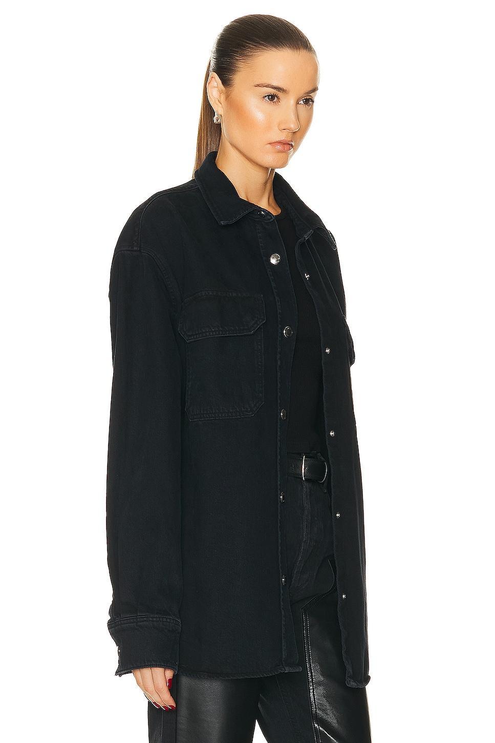 AGOLDE Camryn Upsized Denim Shirt Black. (also in XL). Product Image