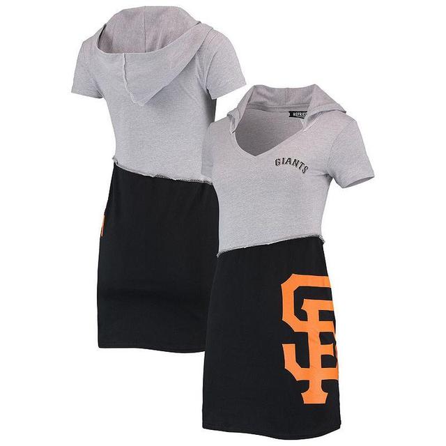 Womens Refried Apparel Heathered Gray/Black San Francisco Giants Hoodie Dress Product Image