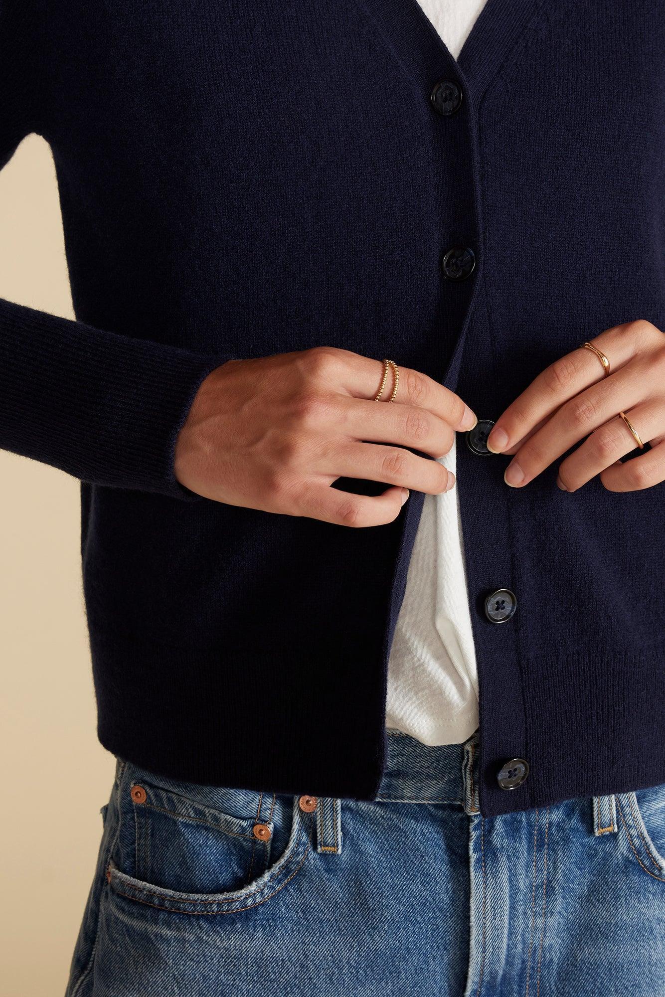 Mason Cashmere Cardigan - Navy Blue Product Image