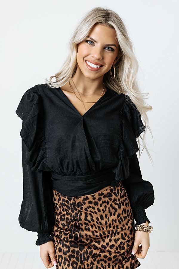 Novel Romance Top In Black Product Image